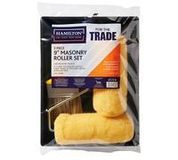 Hamilton 5pc 9in Masonry Roller Brush Set with Tray for Indoor and Outdoor Use