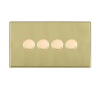 Hamilton 7G214XLEDITB100 Hartland G2 Screwless 4G 100W 2 Way LED Push On/Off Rotary Dimmer Switch - Polished Brass