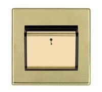 Hamilton 7G21C11PB-B Hartland G2 Screwless 1G 10A 6AX Hotel Card Switch with LED - Polished Brass, Black Insert