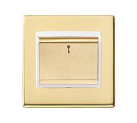 Hamilton 7G21C11PB-W Hartland G2 Screwless 1G 10A 6AX Hotel Card Switch with LED - Polished Brass, White Insert