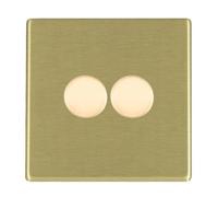Hamilton 7G222XLEDITB250 Hartland G2 Screwless 2G 250W 2 Way LED Push On/Off Rotary Dimmer Switch - Satin Brass