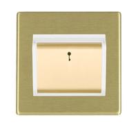 Hamilton 7G22C11SB-W Hartland G2 Screwless 1G 10A 6AX Hotel Card Switch with LED - Satin Brass, White Insert