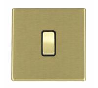 Hamilton 7G22RRTSB-B Hartland G2 Screwless 10AX Push To Make/Push to Break Retractive Plate Switch - Satin Brass, Black Insert