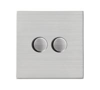 Hamilton 7G242XLEDITB250 Hartland G2 Screwless 2G 250W 2 Way LED Push On/Off Rotary Dimmer Switch - Satin Stainless