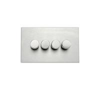 Hamilton 7G244XLEDITB100 Hartland G2 Screwless 4G 100W 2 Way LED Push On/Off Rotary Dimmer Switch - Satin Stainless