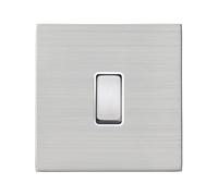 Hamilton 7G24R31SS-W Hartland G2 Screwless 1G 10AX Intermediate Plate Switch - Satin Stainless, White Insert