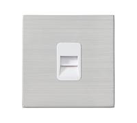 Hamilton 7G24TCMW Hartland G2 Screwless 1G Master Telephone Socket Outlet - Satin Stainless, White Insert