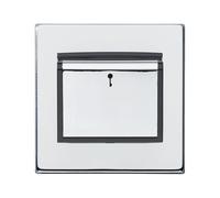 Hamilton 7G27C11BC-B Hartland G2 Screwless 1G 10A 6AX Hotel Card Switch with LED - Bright Chrome, Black Insert
