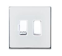 Hamilton 7G27SPBC-W Hartland G2 Screwless 13A DP Fused Spur - Bright Chrome, White Insert