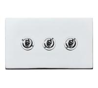 Hamilton 7G27T23 Hartland G2 Screwless 3G 20AX 2 Way Toggle Switch - Bright Chrome