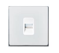 Hamilton 7G27TCMW Hartland G2 Screwless 1G Master Telephone Socket Outlet - Bright Chrome, White Insert