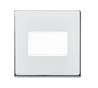 Hamilton 7G27TPWH-W Hartland G2 Screwless 10A Triple Pole Fan Isolator Plate Switch - Bright Chrome, White Insert