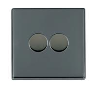 Hamilton 7G282XLEDITB100 Hartland G2 Screwless 2G 100W 2 Way LED Push On/Off Rotary Dimmer Switch - Black Nickel