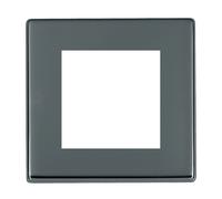 Hamilton 7G28EURO2 EuroFix Hartland G2 Screwless 2 Aperture Euro Plate 50x50mm - Black Nickel
