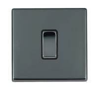 Hamilton 7G28R21BK-B Hartland G2 Screwless 1G 10AX 2 Way Plate Switch - Black Nickel, Black Insert