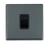 Hamilton 7G28TCSB Hartland G2 Screwless 1G Slave Telephone Socket Outlet - Black Nickel, Black Insert