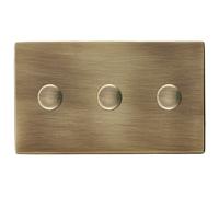 Hamilton 7G293XLEDITB100 Hartland G2 Screwless 3g 100W 2 Way LED Push On/Off Rotary Dimmer Switch - Antique Brass
