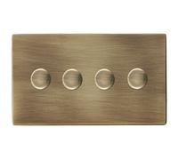 Hamilton 7G294XLEDITB250 Hartland G2 Screwless 4g 250W 2 Way LED Push On/Off Rotary Dimmer Switch - Antique Brass