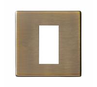 Hamilton 7G29EURO1 EuroFix Hartland G2 Screwless 1 Aperture Euro Plate 25x50mm - Antique Brass