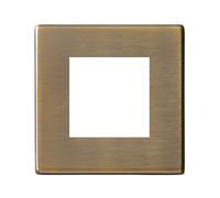 Hamilton 7G29EURO2 EuroFix Hartland G2 Screwless 2 Aperture Euro Plate 50x50mm - Antique Brass