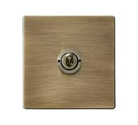 Hamilton 7G29T31 Hartland G2 Screwless 1G 20AX Intermediate Toggle Switch - Antique Brass