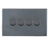 Hamilton 7G2A4XLEDITB250 Hartland G2 Screwless 4G 250W 2 Way LED Push On/Off Rotary Dimmer Switch - Anthra Gray