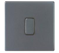 Hamilton 7G2AR21GA-QG Hartland G2 Screwless 1G 10AX 2 Way Plate Switch - Anthra Gray, Quartz Grey Insert