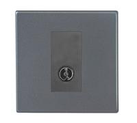 Hamilton 7G2ATVQG Hartland G2 Screwless 1G Non-Isolated 1in/1out Coaxial TV Socket Outlet - Anthra Gray, Quartz Grey Insert