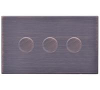 Hamilton 7G2EB3XLEDITB250 Hartland G2 Screwless 3G 250W 2 Way LED Push On/Off Rotary Dimmer Switch - Etrium Bronze