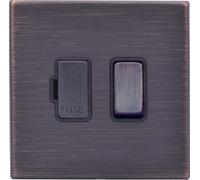 Hamilton 7G2EBSPEB-B Hartland G2 Screwless 13A DP Fused Spur - Etrium Bronze, Black Insert