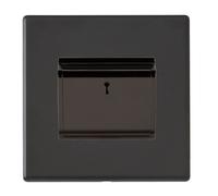 Hamilton 7G2MBC11BL-B Hartland G2 Screwless 1G 10A 6AX Hotel Card Switch with LED - Matt Black, Black Insert