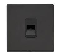 Hamilton 7G2MBTCMB Hartland G2 Screwless 1G Master Telephone Socket Outlet - Matt Black, Black Insert