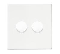 Hamilton 7G2MW2XLEDITB250 Hartland G2 Screwless 2G 250W 2 Way LED Push On/Off Rotary Dimmer Switch - Matt White