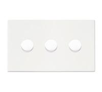 Hamilton 7G2MW3XLEDITB100 Hartland G2 Screwless 3G 100W 2 Way LED Push On/Off Rotary Dimmer Switch - Matt White