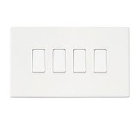 Hamilton 7G2MWR24WH-W Hartland G2 Screwless 4G 10AX 2 Way Plate Switch - Matt White, White Insert