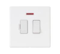 Hamilton 7G2MWSPNWH-W Hartland G2 Screwless 13A DP Fused Spur with Neon - Matt White, White Insert