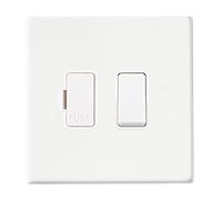 Hamilton 7G2MWSPWH-W Hartland G2 Screwless 13A DP Fused Spur - Matt White, White Insert