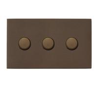 Hamilton 7G2RB3XLEDITB100 Hartland G2 Screwless 3G 100W 2 Way LED Push On/Off Rotary Dimmer Switch - Richmond Bronze