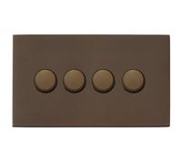 Hamilton 7G2RB4XLEDITB100 Hartland G2 Screwless 4G 100W 2 Way LED Push On/Off Rotary Dimmer Switch - Richmond Bronze