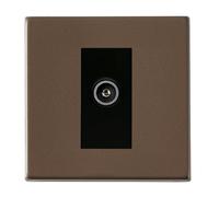 Hamilton 7G2RBDTVFB Hartland G2 Screwless 1G Non-Isolated Female Coaxial TV Socket Outlet - Richmond Bronze, Black Insert