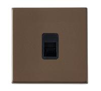 Hamilton 7G2RBTCSB Hartland G2 Screwless 1G Slave Telephone Socket Outlet - Richmond Bronze, Black Insert