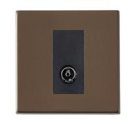 Hamilton 7G2RBTVB Hartland G2 Screwless 1G Non-Isolated 1in/1out Coaxial TV Socket Outlet - Richmond Bronze, Black Insert
