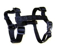 Hamilton Adjustable Comfort Nylon Dog Harness Black 3/8"""" x 10-16""""