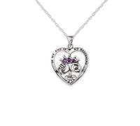 Hamilton and Young Women's 925 Sterling Silver Scotland Mary Stuart Queen Of Scots Embossed 'In My End Is My Beginning' Love Heart Shaped Necklace Pendant - Includes A 16" Silver Chain