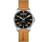HAMILTON men's wristwatch in steel and leather H64645531