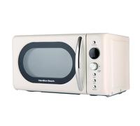 Hamilton Beach 20L Retro Microwave, Compact, 8 Presets, 60 Min Timer, Express Cooking, Child Lock, LED Display, Defrost, 700W - HB70H20C, Cream