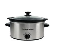 Hamilton Beach 3.5L Comfort Cook Slow Cooker, 160W Energy-Efficient Design, Removable Oven-Safe Ceramic Bowl, 3 Heat Settings, Compact for 2-4 People