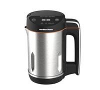 Hamilton Beach 3-in-1 Soup Maker, Smoothie Blender & Jam Maker, 1.6L, Easy Read Angled Digital Display, Auto-Stir & Overspill Sensor, Makes 4-6 Portions of Soup, Easy Clean, Black - HBSM003J