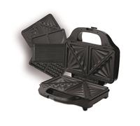 Hamilton Beach 4-in-1 Sandwich Toaster, Deep Fill, Waffle, Panini & Omelette Maker, Removable Non-Stick Plates, Cool-Touch Handle, Dishwasher Safe Parts, Indicator Lights, 900W, Black - HBSLS2002