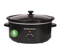 Hamilton Beach 6.5L Family Favourite Slow Cooker, 240W Energy-Efficient Design, Removable Oven-Safe Ceramic Bowl, 3 Heat Settings, Serves 6-8 People, Easy Clean, Black - HBSC070B